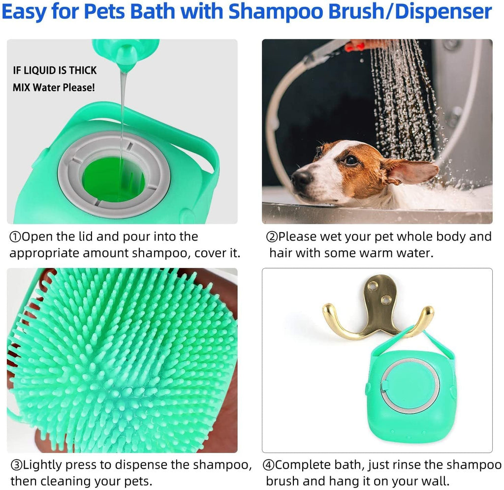 Pet Dog Shampoo Massager Brush Cat Massage Comb Grooming Scrubber