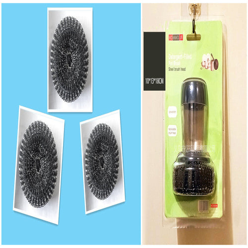 Kitchen Soap Dispensing Palm Brush Cleaner Push-type Brush Kitchen